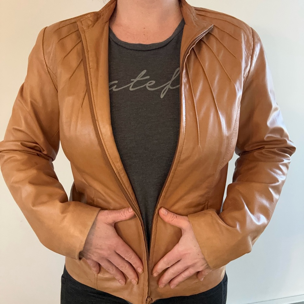 REVU Vintage Camel Leather Jacket